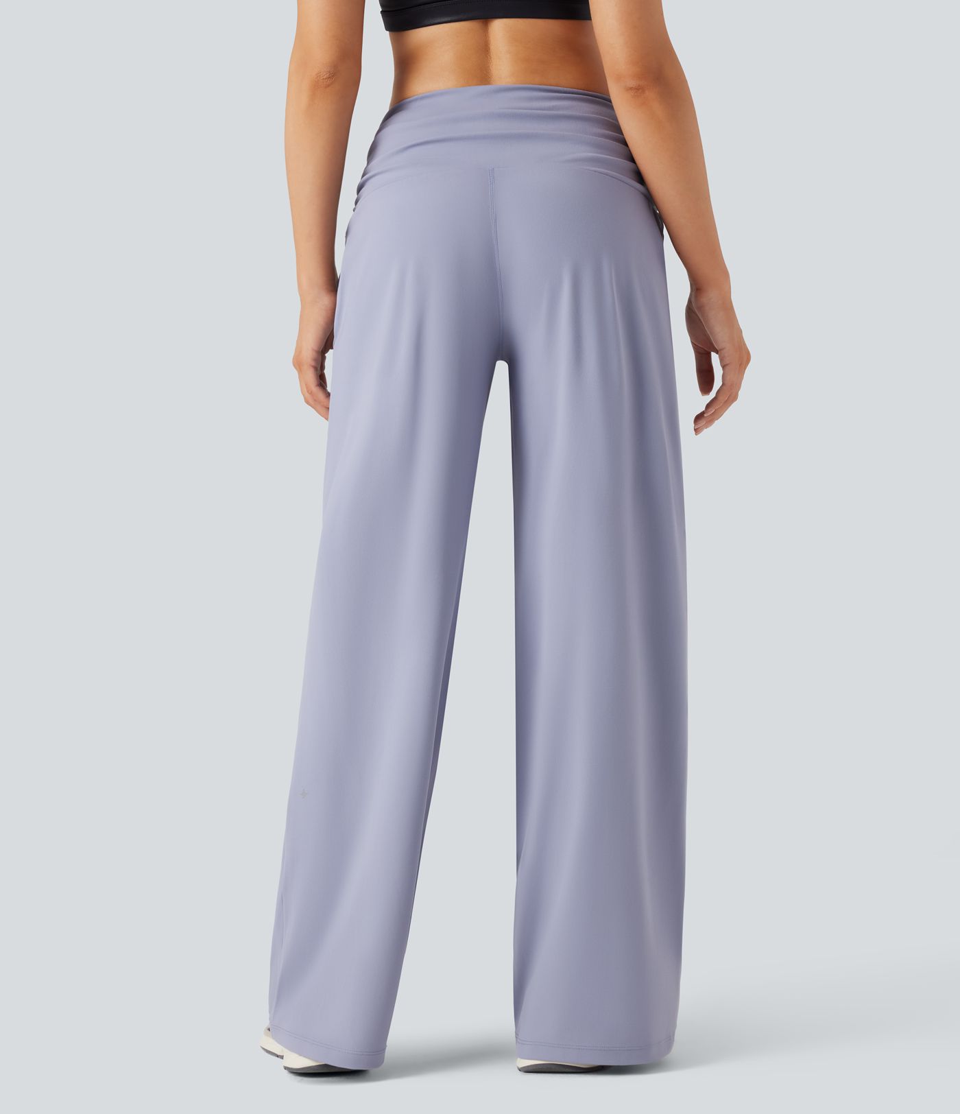 DayStretch Low Rise Tummy Control Ruched Wide Leg Dance Pants with Pockets