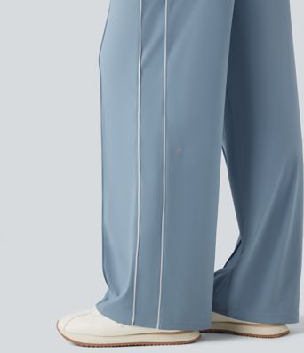 High Waisted Straight Leg Quick Dry Training Pants with Pockets-UPF40+