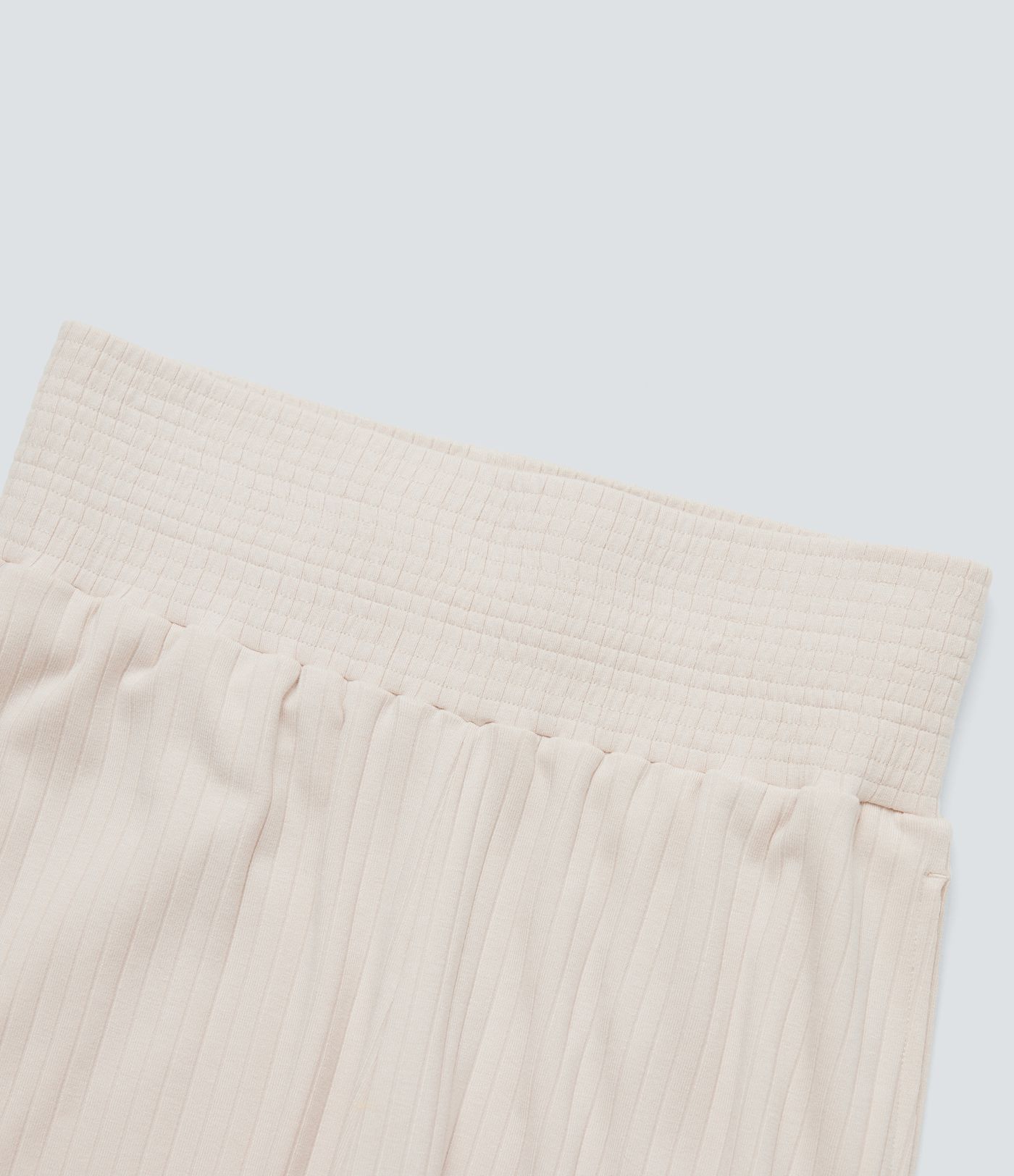 Ribbed Knit High Waisted Casual Pants with Pockets