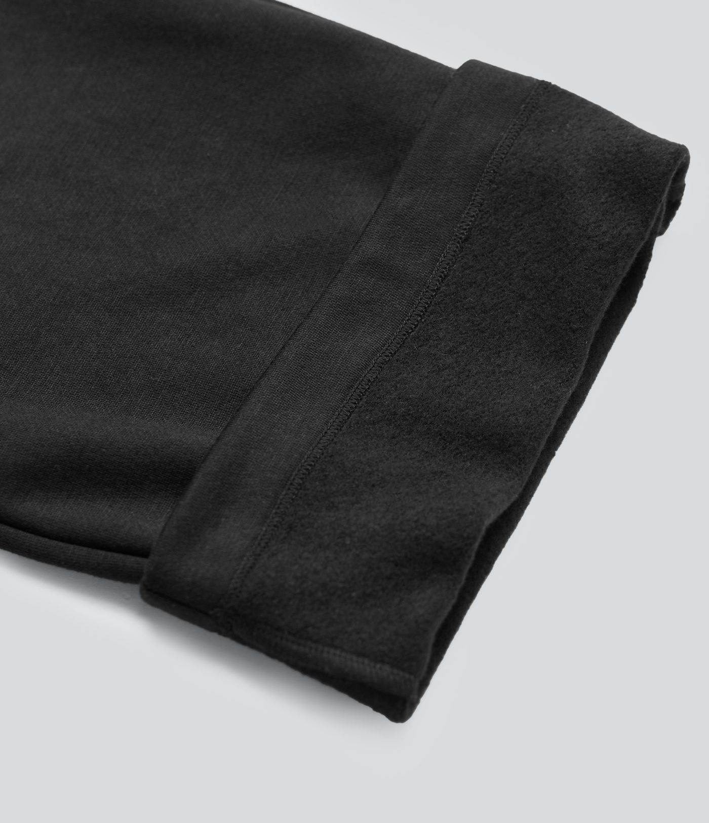 Fleece work trousers with high waist, straight legs, and pockets