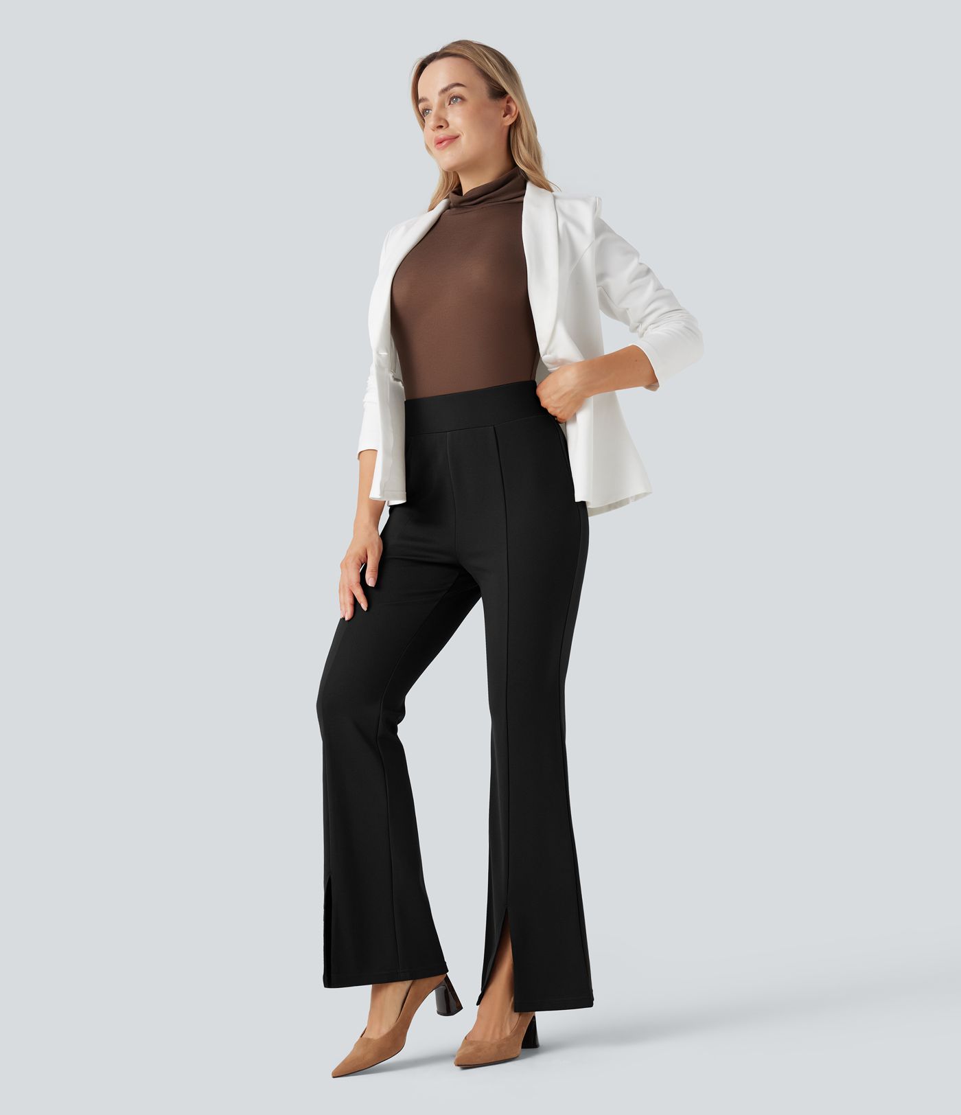 High Waisted Flare Work Pants