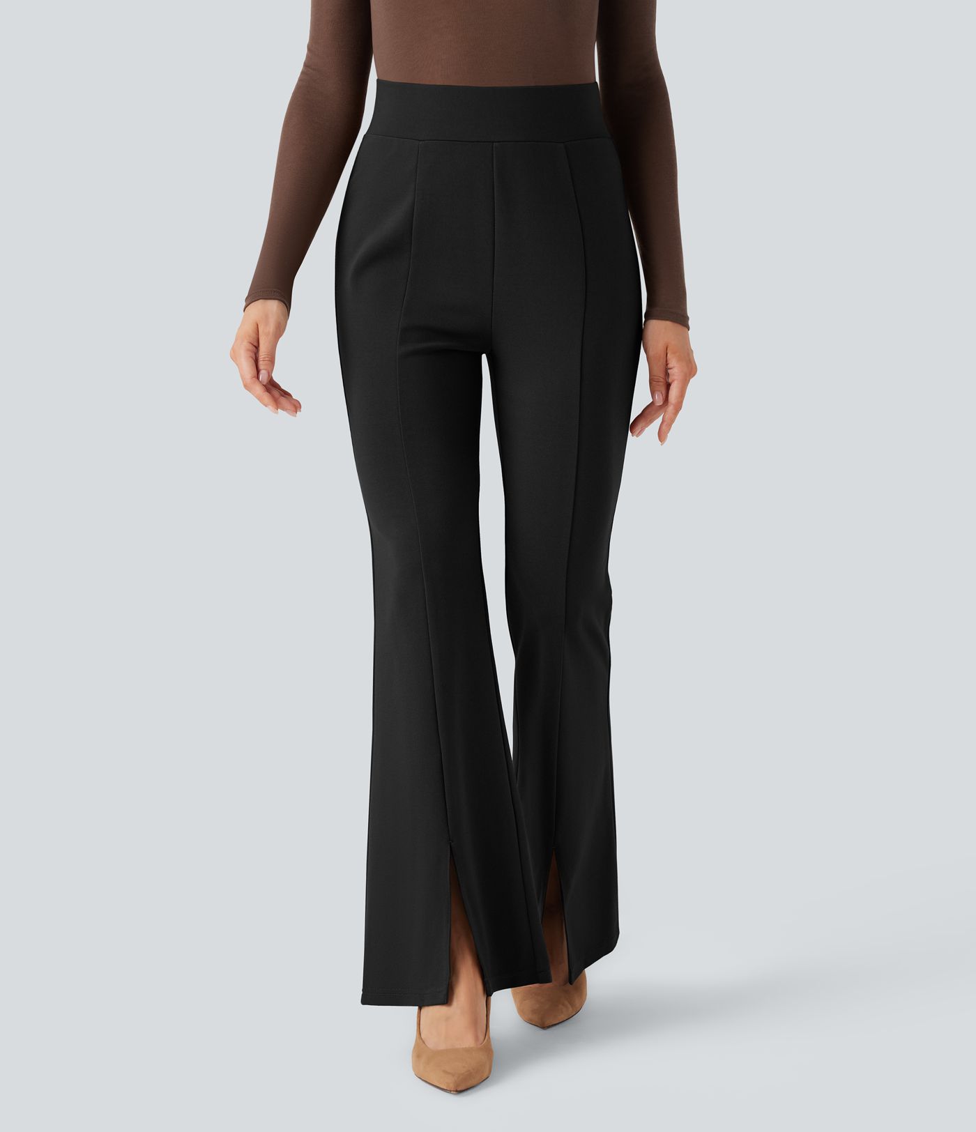 High Waisted Flare Work Pants