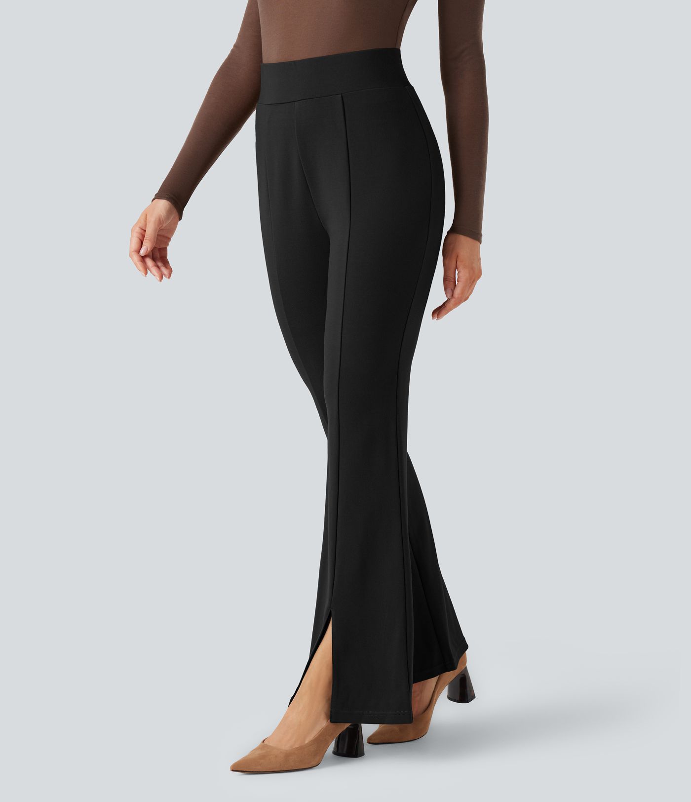 High Waisted Flare Work Pants