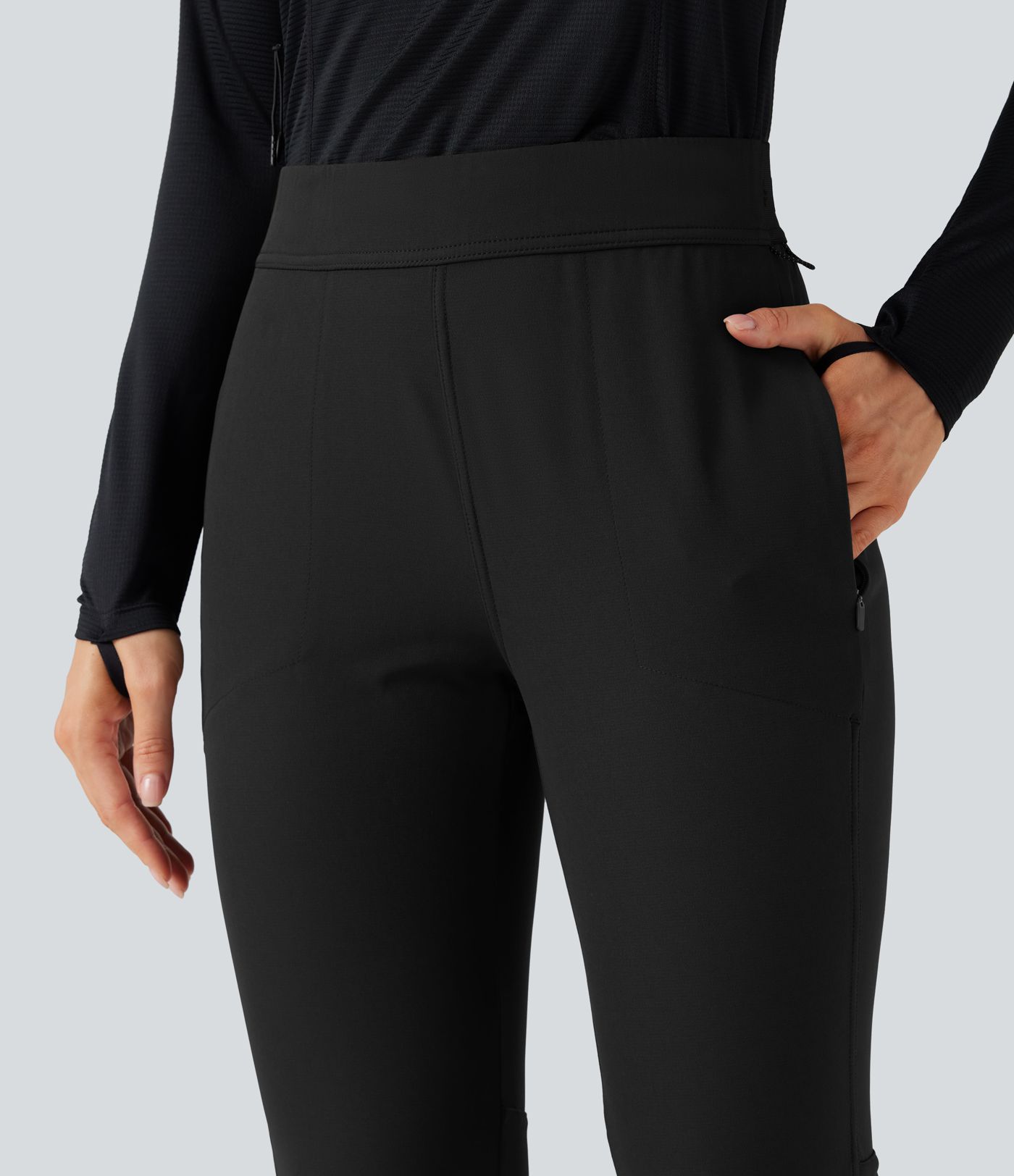 Water Repellent Mid Rise Hiking Pants with Zip Pockets