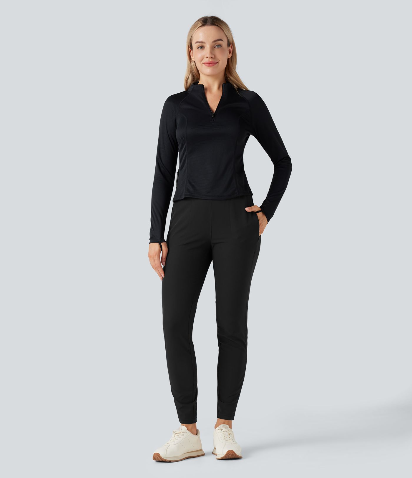 Water Repellent Mid Rise Hiking Pants with Zip Pockets