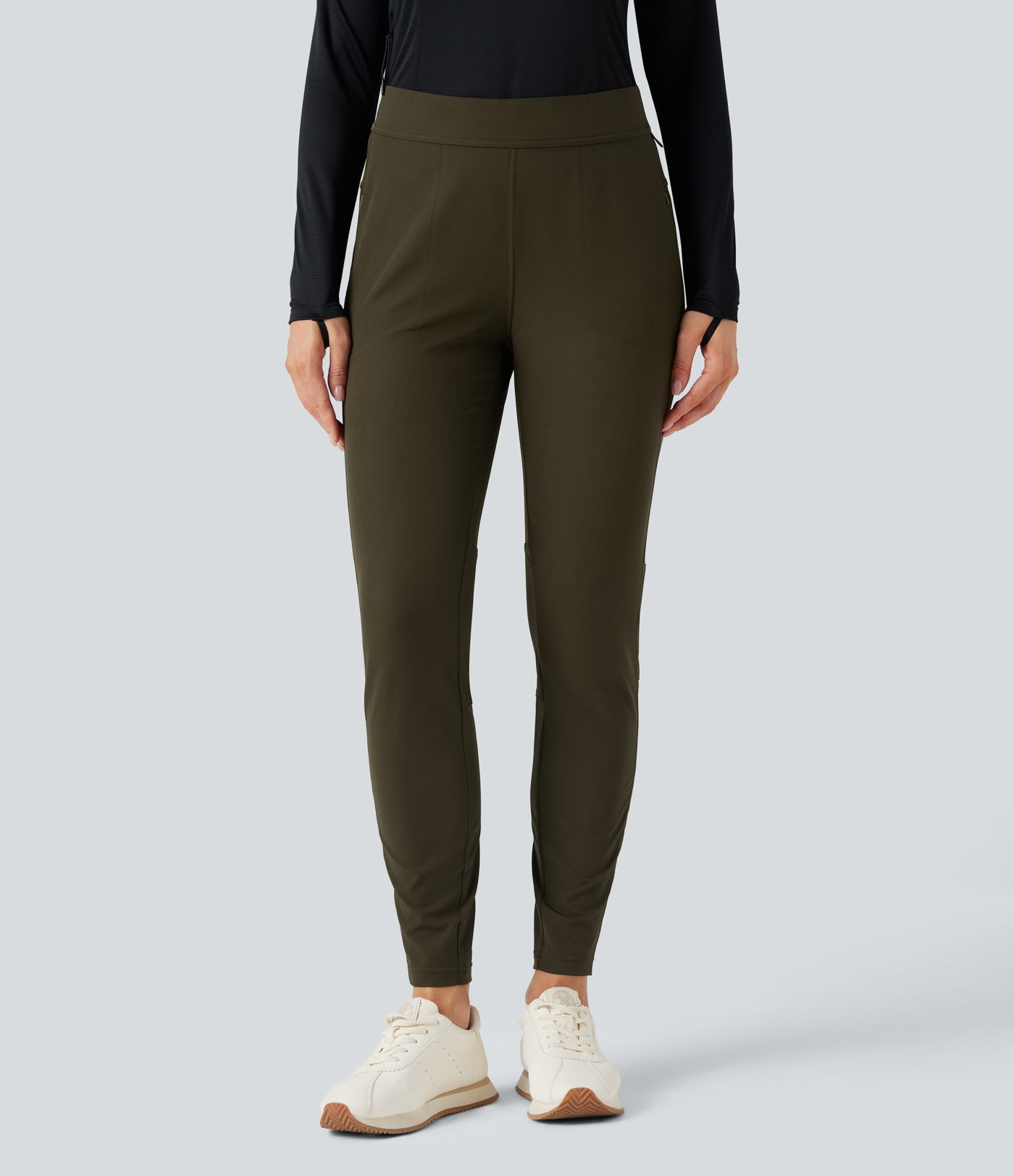 Water Repellent Mid Rise Hiking Pants with Zip Pockets