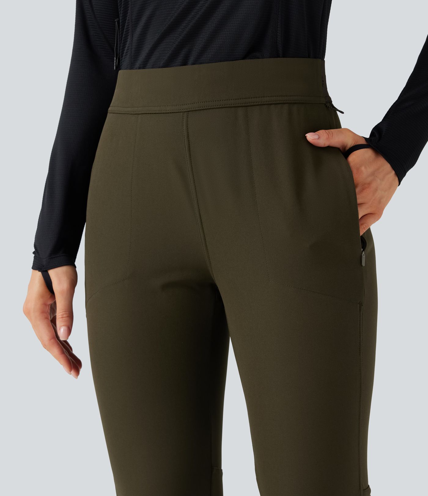 Water Repellent Mid Rise Hiking Pants with Zip Pockets