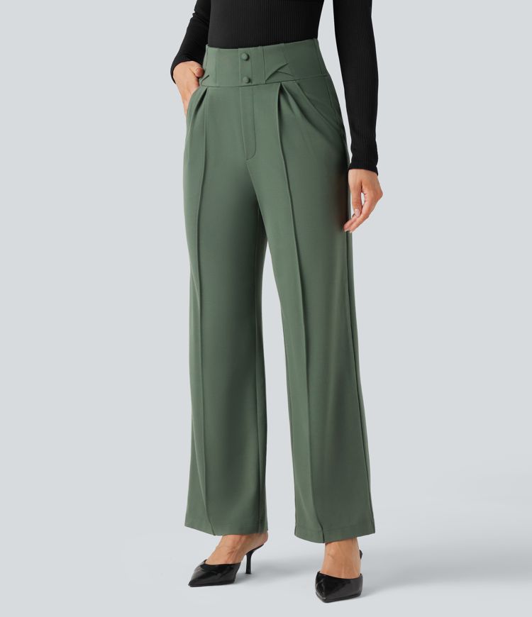 Halara Flex™ High Waisted Straight Leg Work Pants with Pockets