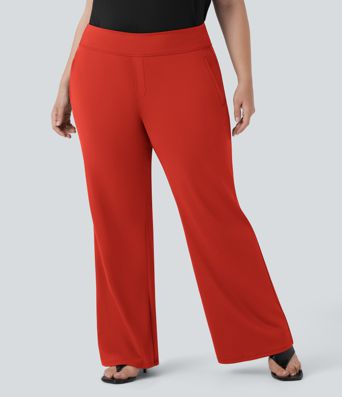 Plus Size Halara Flex™ DayStretch High Waisted Work Flare Pants with Side Zip Pockets