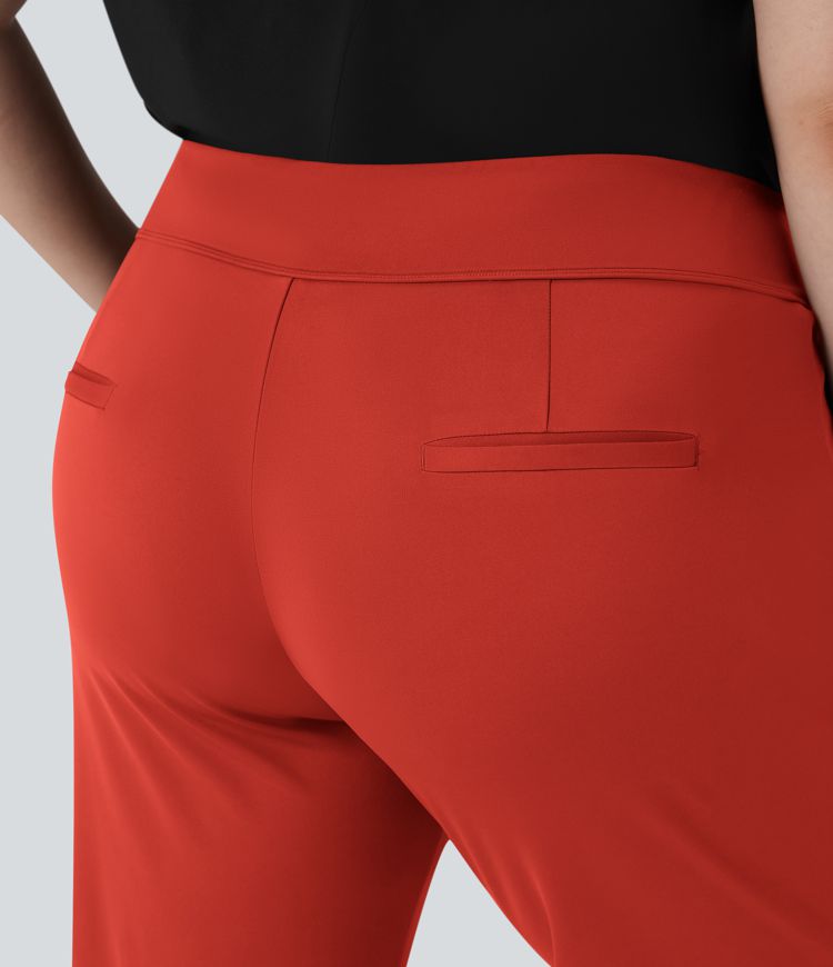 Plus Size Halara Flex™ DayStretch High Waisted Work Flare Pants with Side Zip Pockets