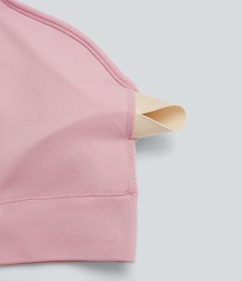 Dikişsiz, düşük destekli racerback yoga spor sütyeni