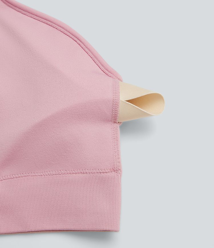 Dikişsiz, düşük destekli racerback yoga spor sütyeni