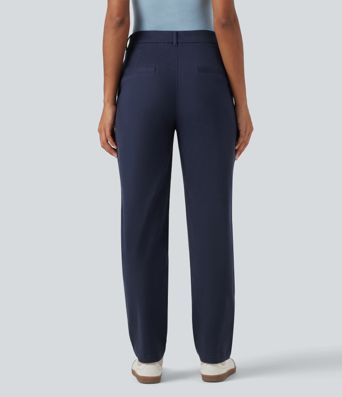 Lässige Chino-Hose aus Baumwolle mit mittelhohem Bund und Seitentaschen