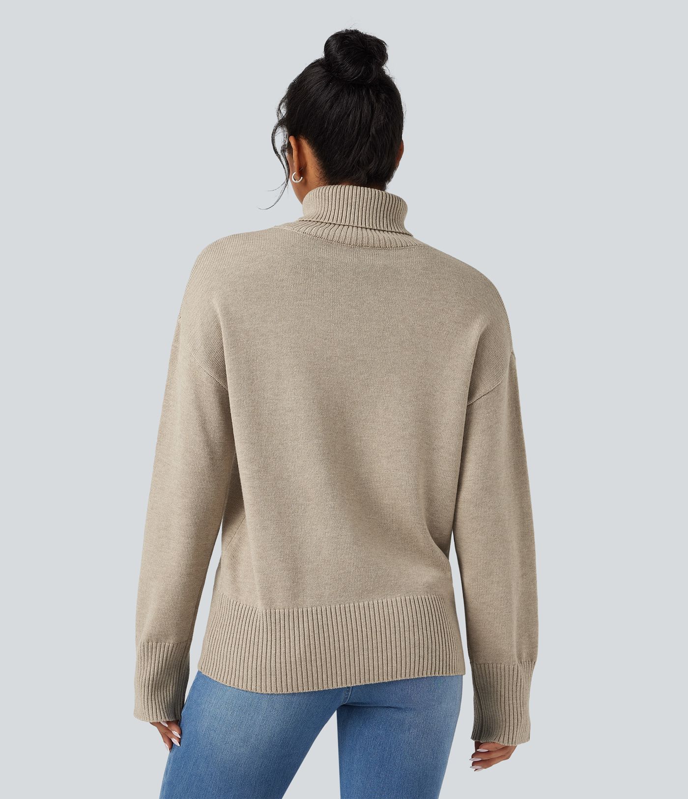 Pull laine col montant manches longues
