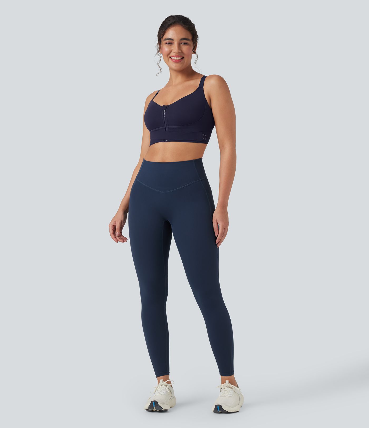 SpeedWave™ Medium Support Push Up Zipper Adjustable Buckle Quick Dry Running Sports Bra