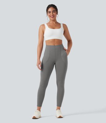 High Waisted Tummy Control Casual Leggings with Pockets