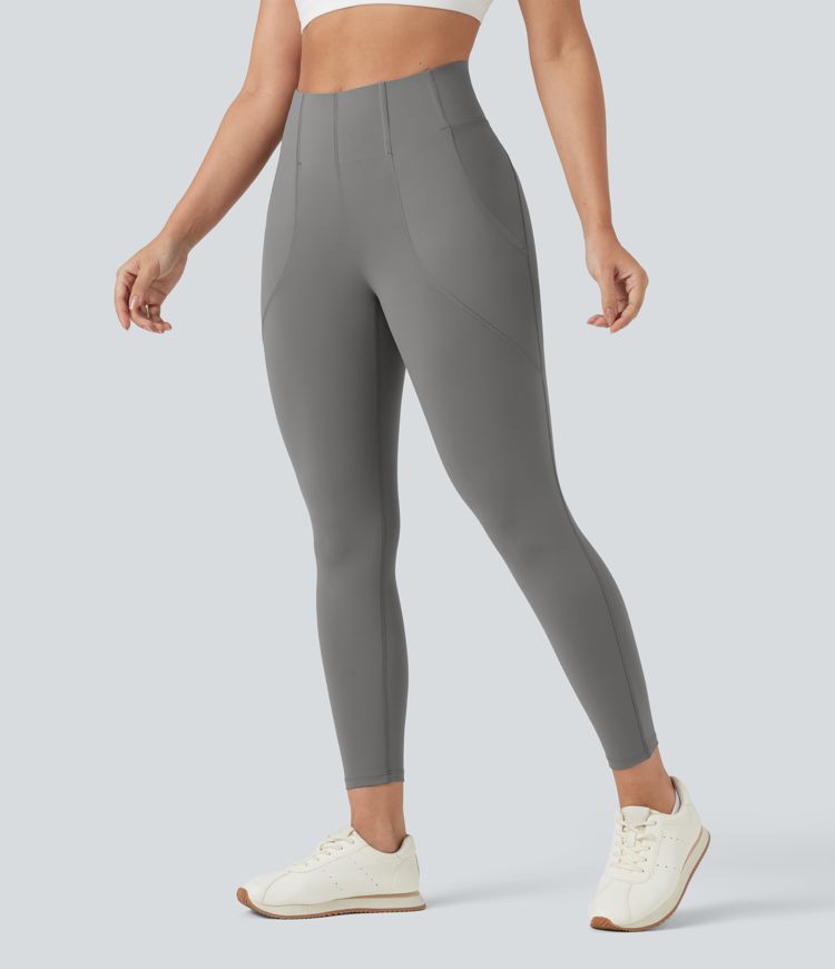 High Waisted Tummy Control Casual Leggings with Pockets