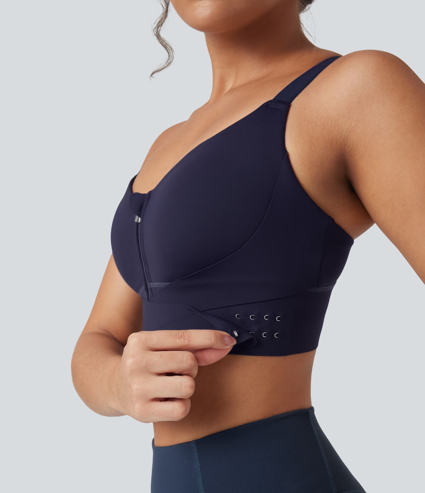 SpeedWave™ Medium Support Push Up Zipper Adjustable Buckle Quick Dry Running Sports Bra