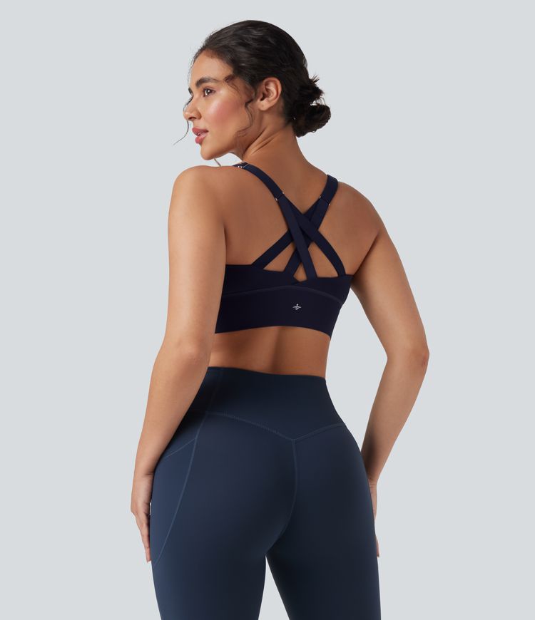 SpeedWave™ Medium Support Push Up Zipper Adjustable Buckle Quick Dry Running Sports Bra