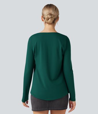 Square Neck Long Sleeve Casual Top