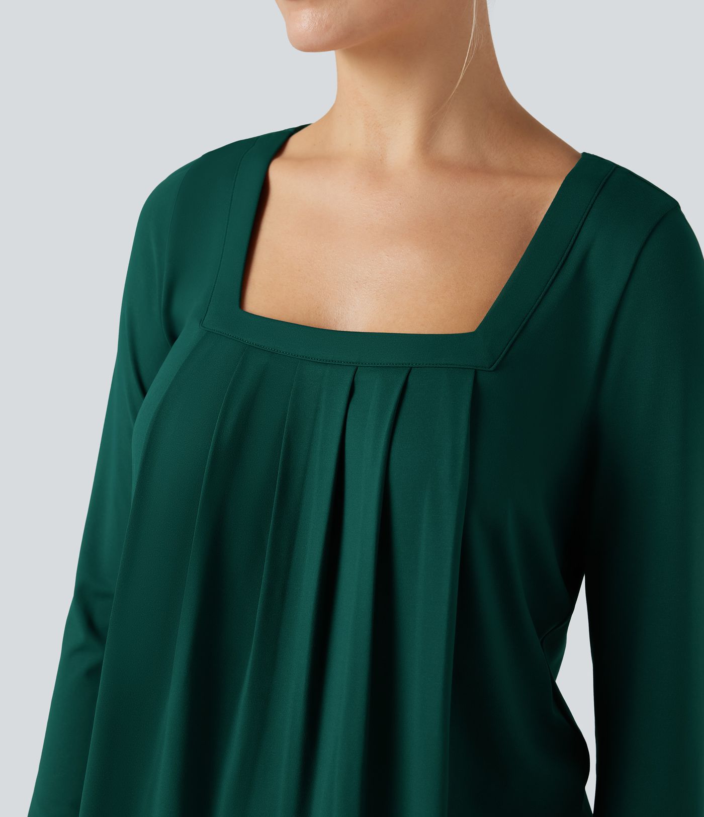 Square Neck Long Sleeve Casual Top