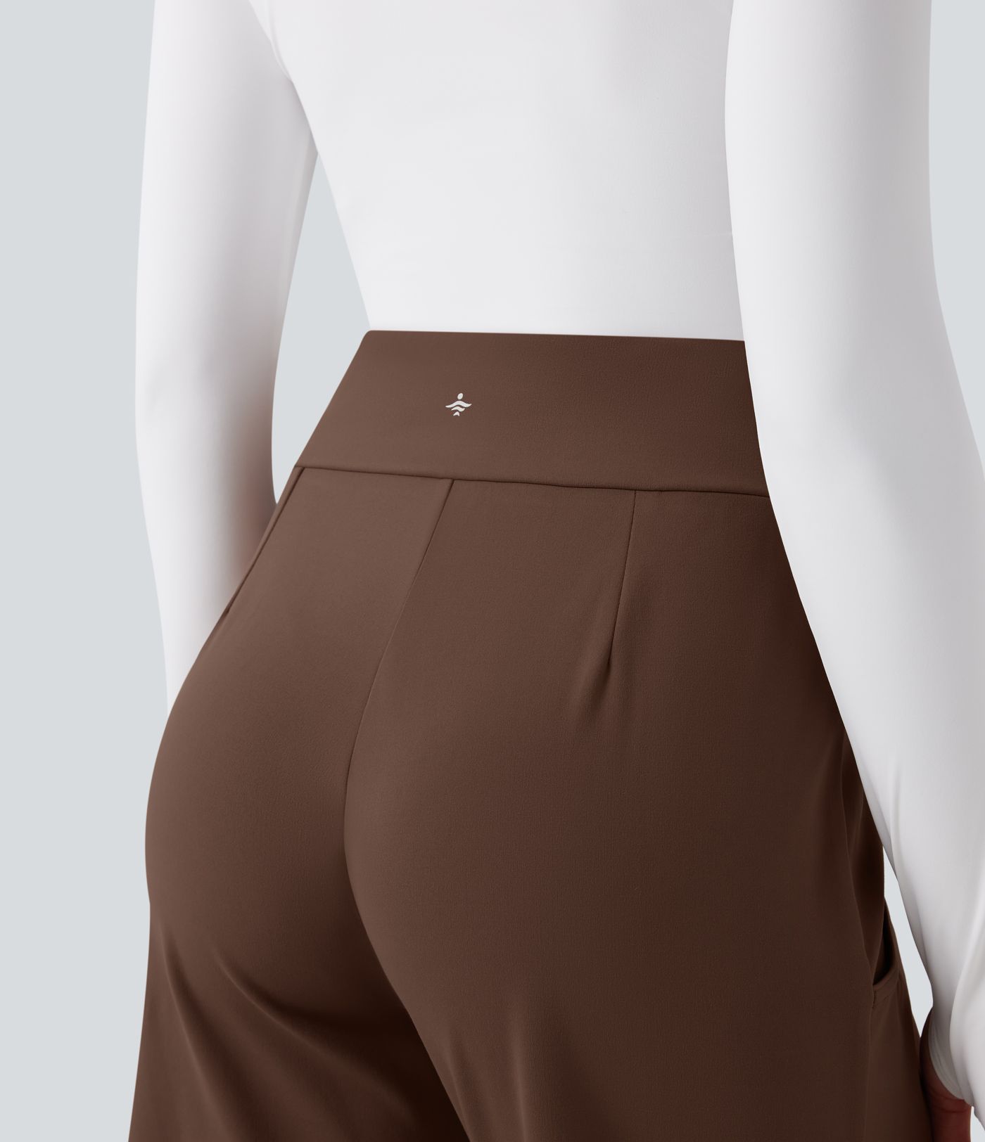 DayStretch High Waisted Flare Cropped Casual Trousers with Pockets