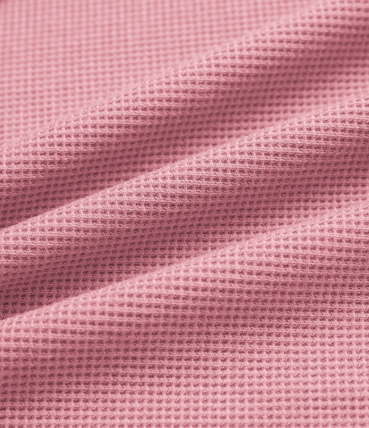 Hooded Drawstring Long Sleeve Curved Hem Waffle Casual Sweatshirt with Pocket