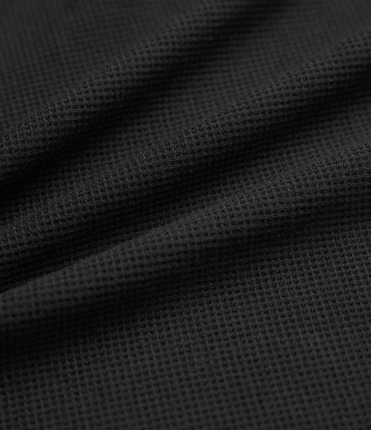 Sweat-shirt à capuche gaufré cordon de serrage manches longues ourlet arrondi avec poche