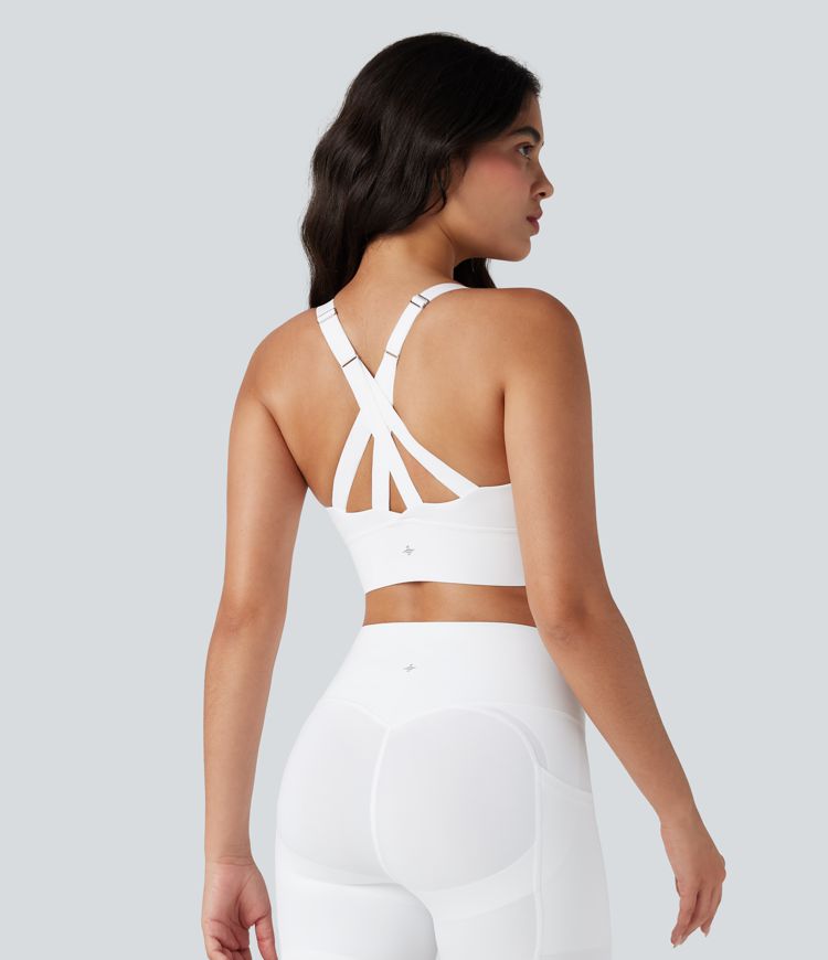 SpeedWave™ Medium Support Push Up Zipper Adjustable Buckle Quick Dry Running Sports Bra D-F Cups