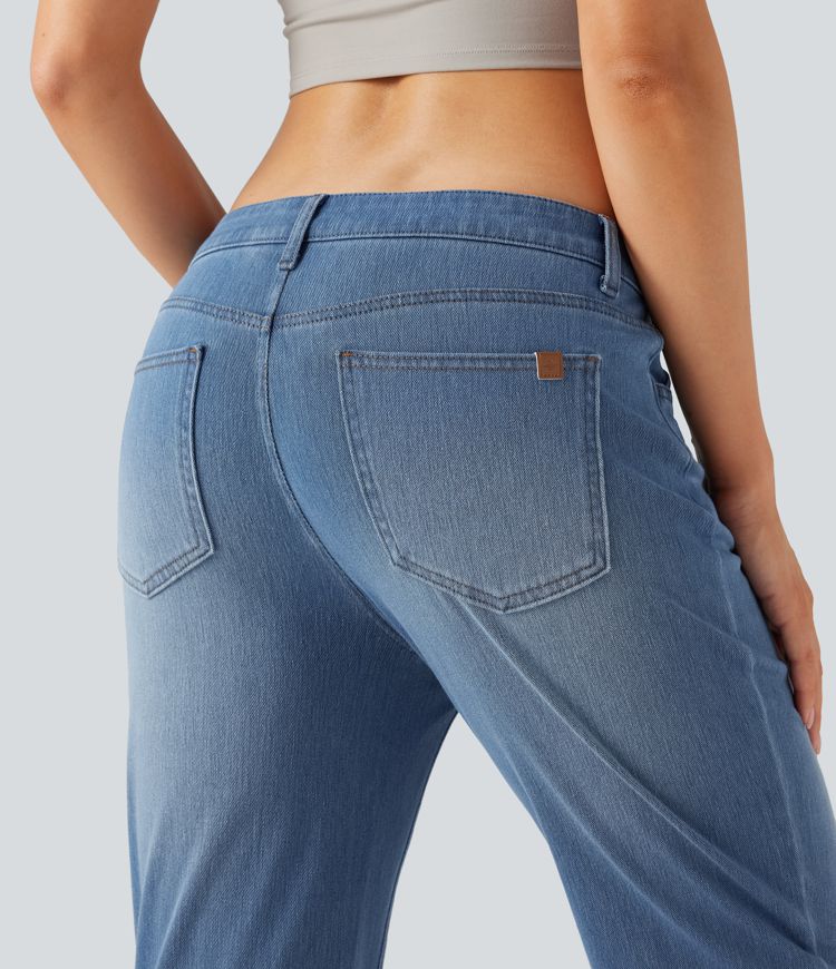 Halara Flex™ Low Rise Slim Casual Lightweight Jeans with Pockets
