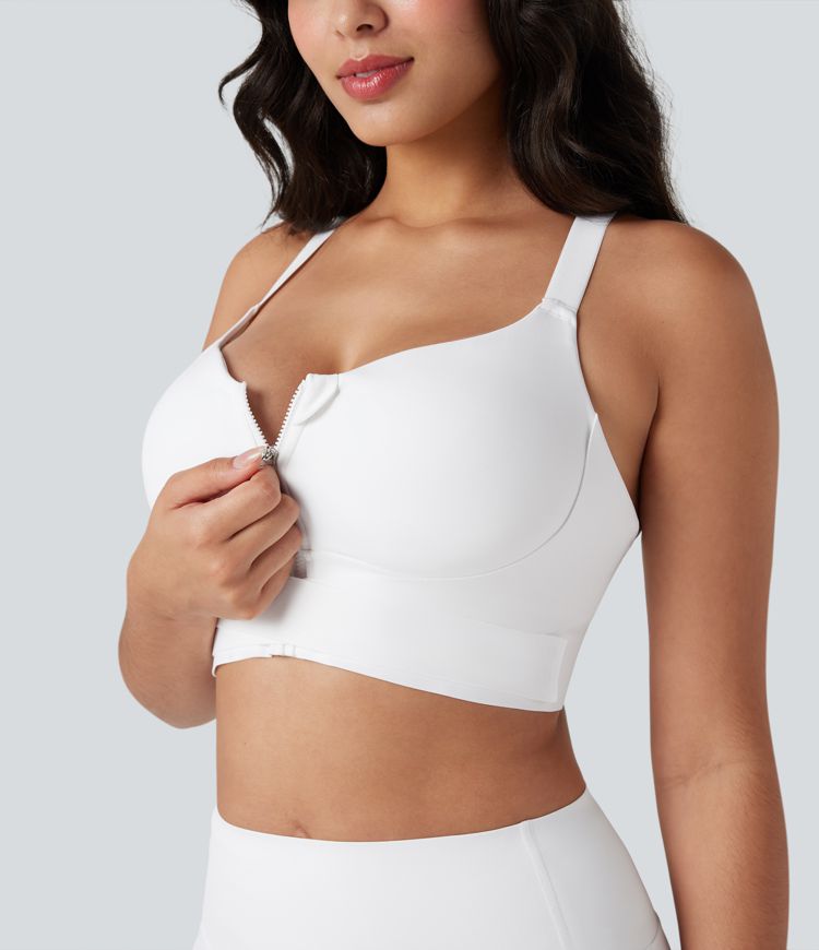SpeedWave™ Brassière de running à maintien moyen, effet push-up, fermeture éclair, boucle réglable, séchage rapide, bonnets DD-F