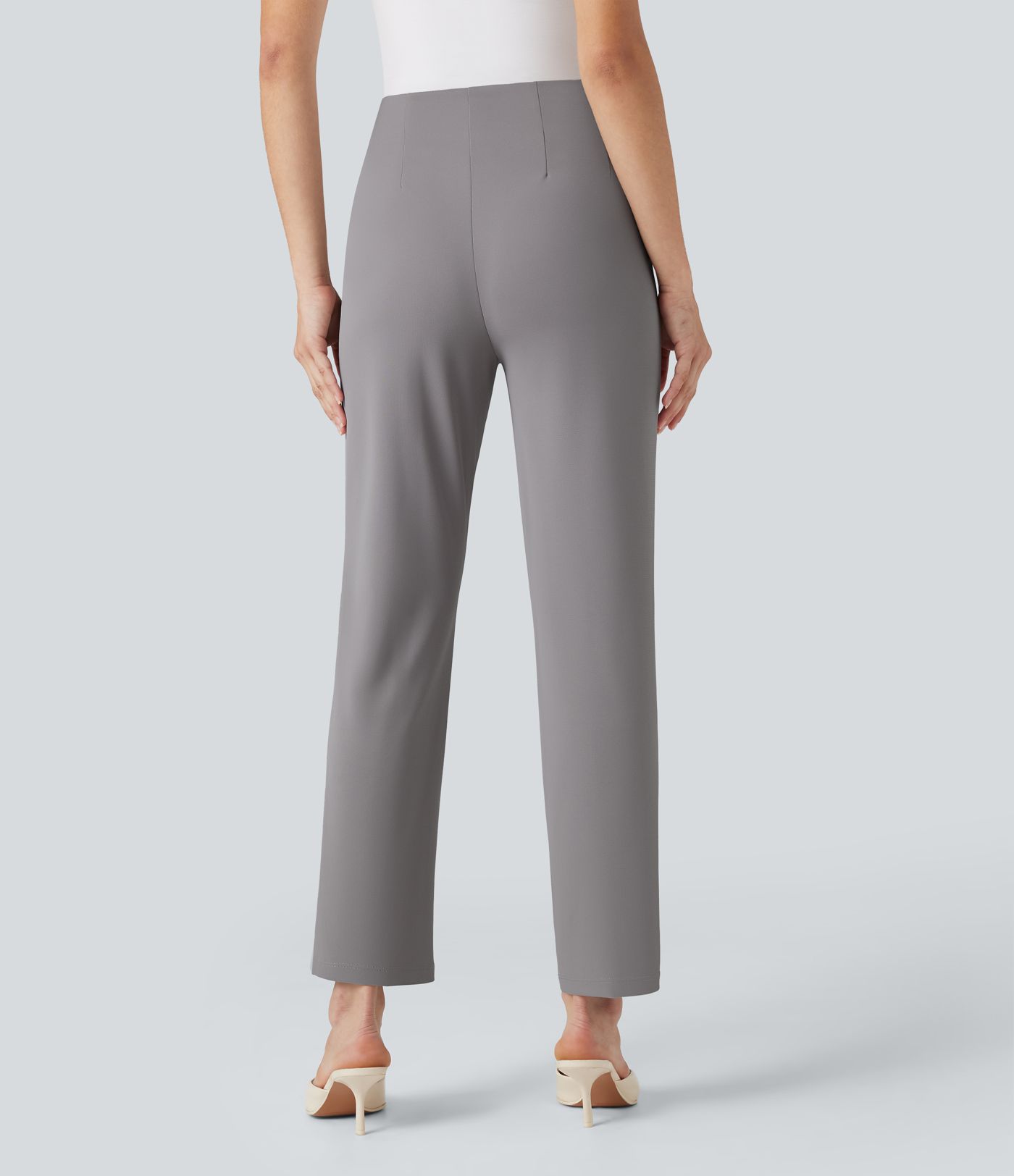 Pantalones de trabajo Halara Flex™ en crepé, de talle alto y pierna entallada