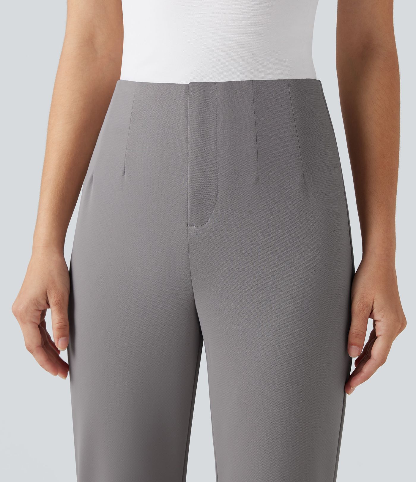 Pantalones de trabajo Halara Flex™ en crepé, de talle alto y pierna entallada