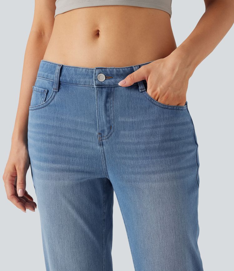 Halara Flex™ Low Rise Slim Casual Lightweight Jeans with Pockets