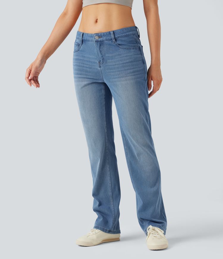 Halara Flex™ Low Rise Slim Casual Lightweight Jeans with Pockets