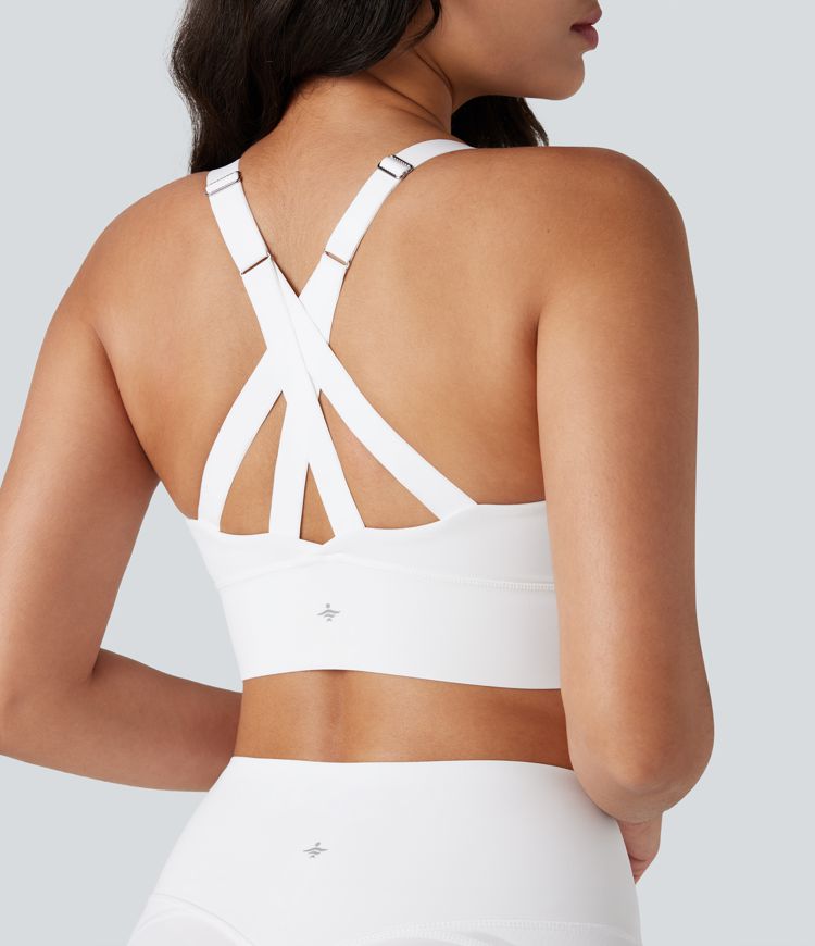 SpeedWave™ Medium Support Push Up Zipper Adjustable Buckle Quick Dry Running Sports Bra D-F Cups