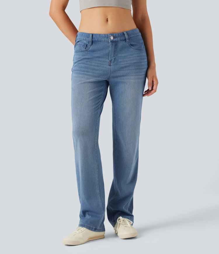 Halara Flex™ Low Rise Slim Casual Jeans with Pockets