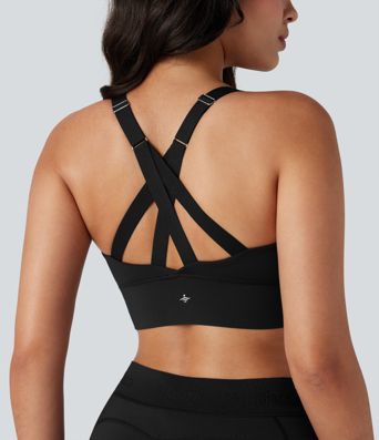 SpeedWave™ Lauf-Sport-BH, mittlerer Halt, Push-up, Reißverschluss, verstellbare Schnalle, schnelltrocknend, D–F-Cups