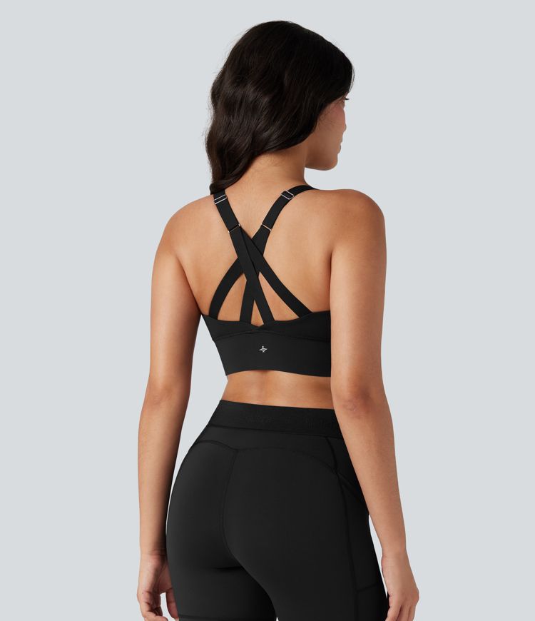 SpeedWave™ Lauf-Sport-BH, mittlerer Halt, Push-up, Reißverschluss, verstellbare Schnalle, schnelltrocknend, D–F-Cups