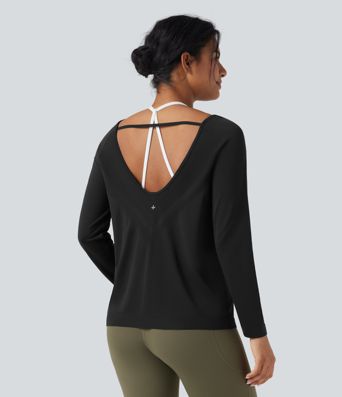OneForm Seamless Flow Scoop Neck Long Sleeve Workout Sports Top OneForm Seamless Flow Scoop Neck Long Sleeve Workout Sports Top