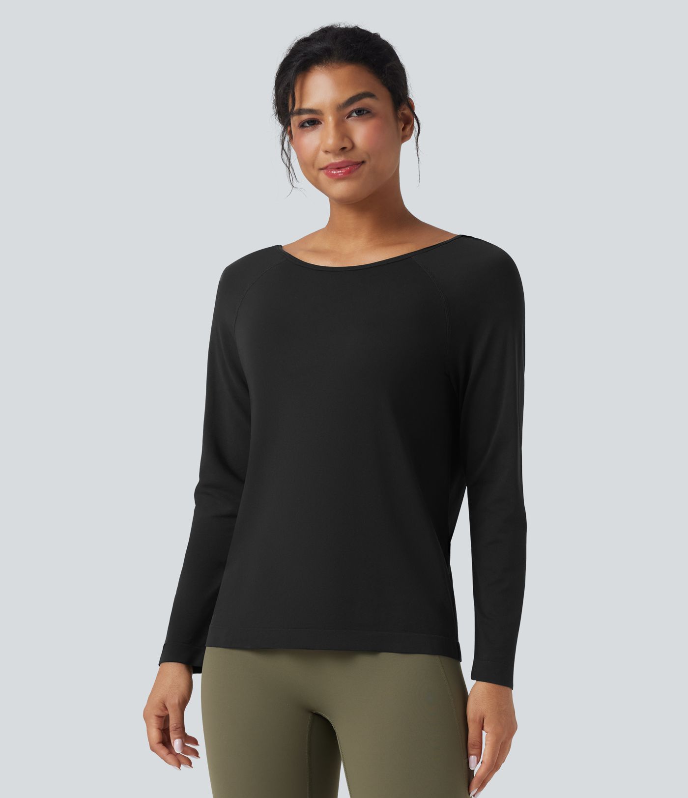 OneForm Seamless Flow Scoop Neck Long Sleeve Workout Sports Top OneForm Seamless Flow Scoop Neck Long Sleeve Workout Sports Top