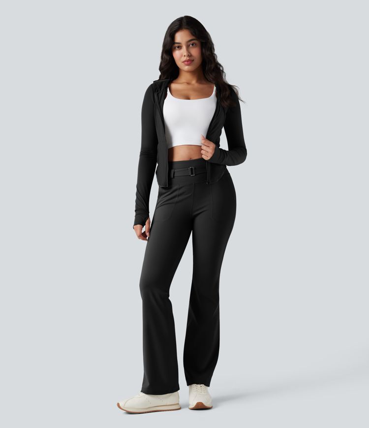 DayStretch High Waisted Tummy Control Bootcut Hiking Leggings with Pockets