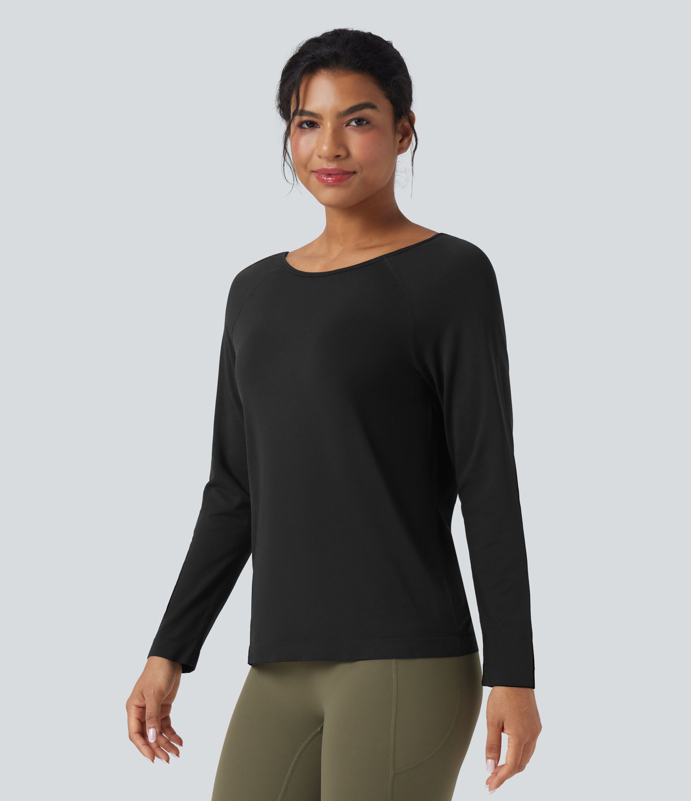 OneForm Seamless Flow Scoop Neck Long Sleeve Workout Sports Top OneForm Seamless Flow Scoop Neck Long Sleeve Workout Sports Top