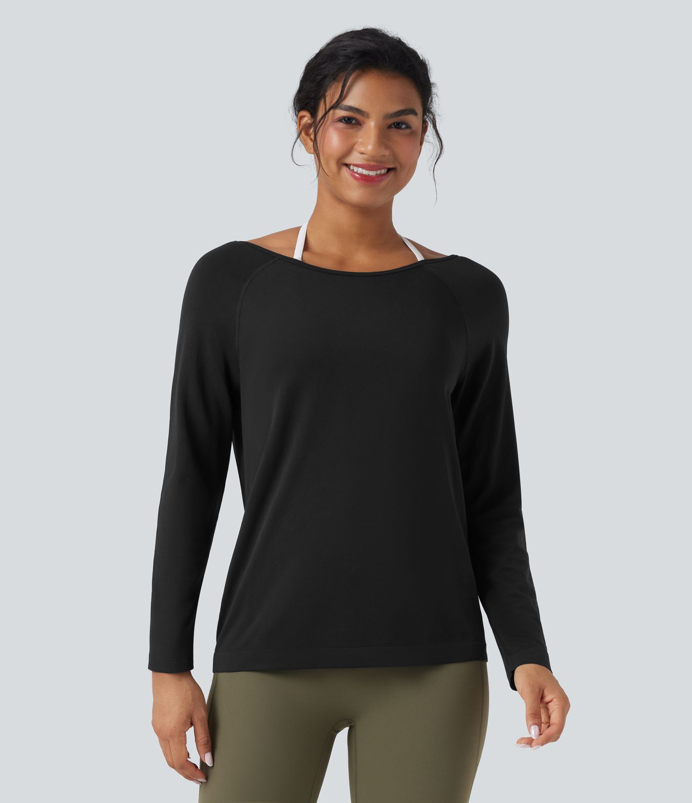 OneForm Seamless Flow Scoop Neck Long Sleeve Workout Sports Top OneForm Seamless Flow Scoop Neck Long Sleeve Workout Sports Top