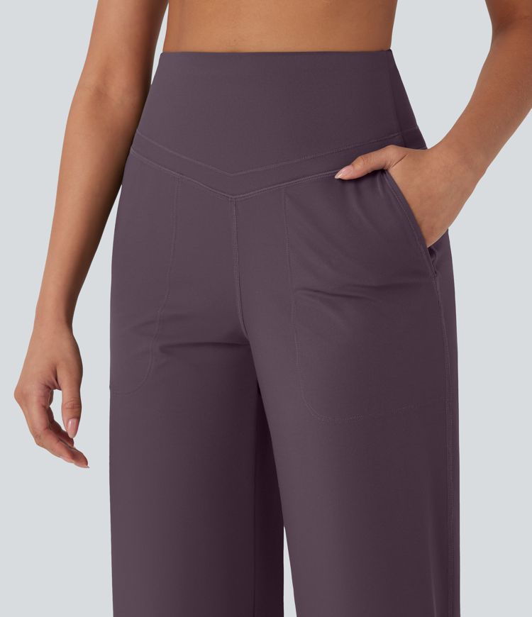 Halara UltraSculpt™ High Waisted Tummy Control Straight Leg Yoga Trousers with Pockets
