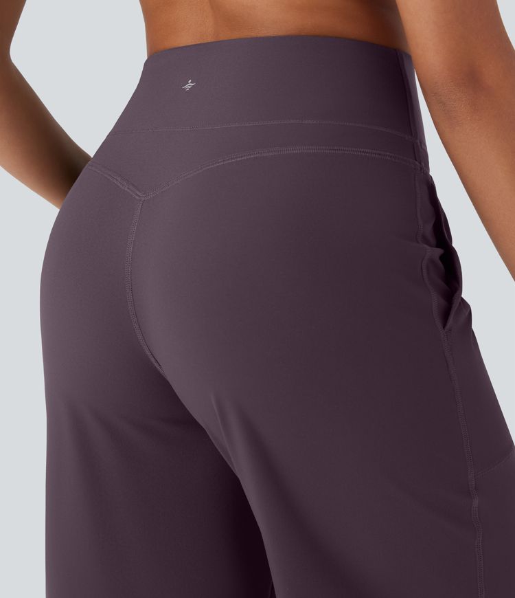 Halara UltraSculpt™ High Waisted Tummy Control Straight Leg Yoga Trousers with Pockets