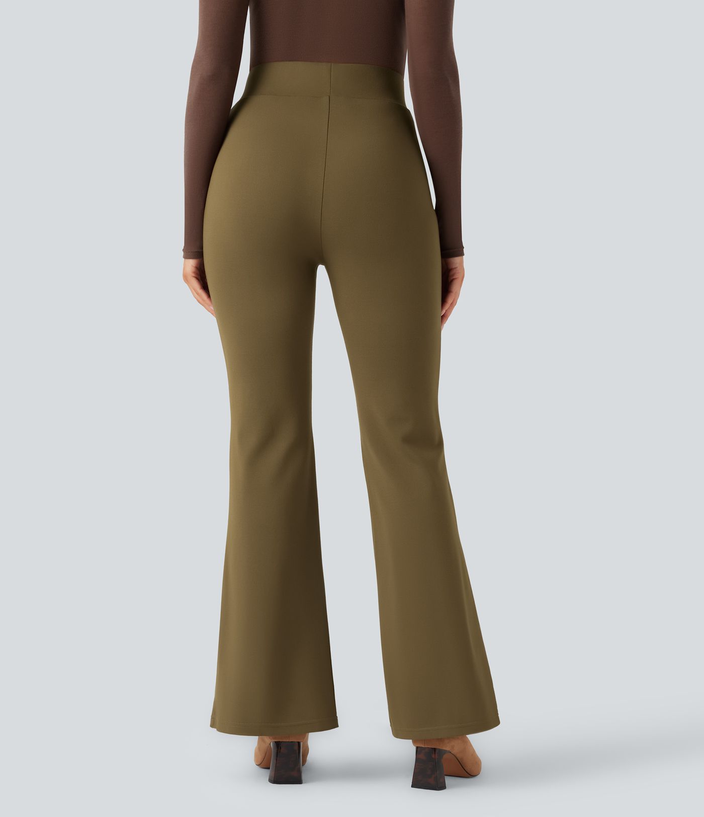 High Waisted Flare Suit Work Pants
