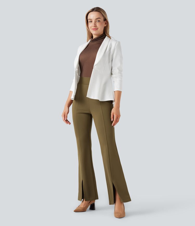 High Waisted Flare Suit Work Pants