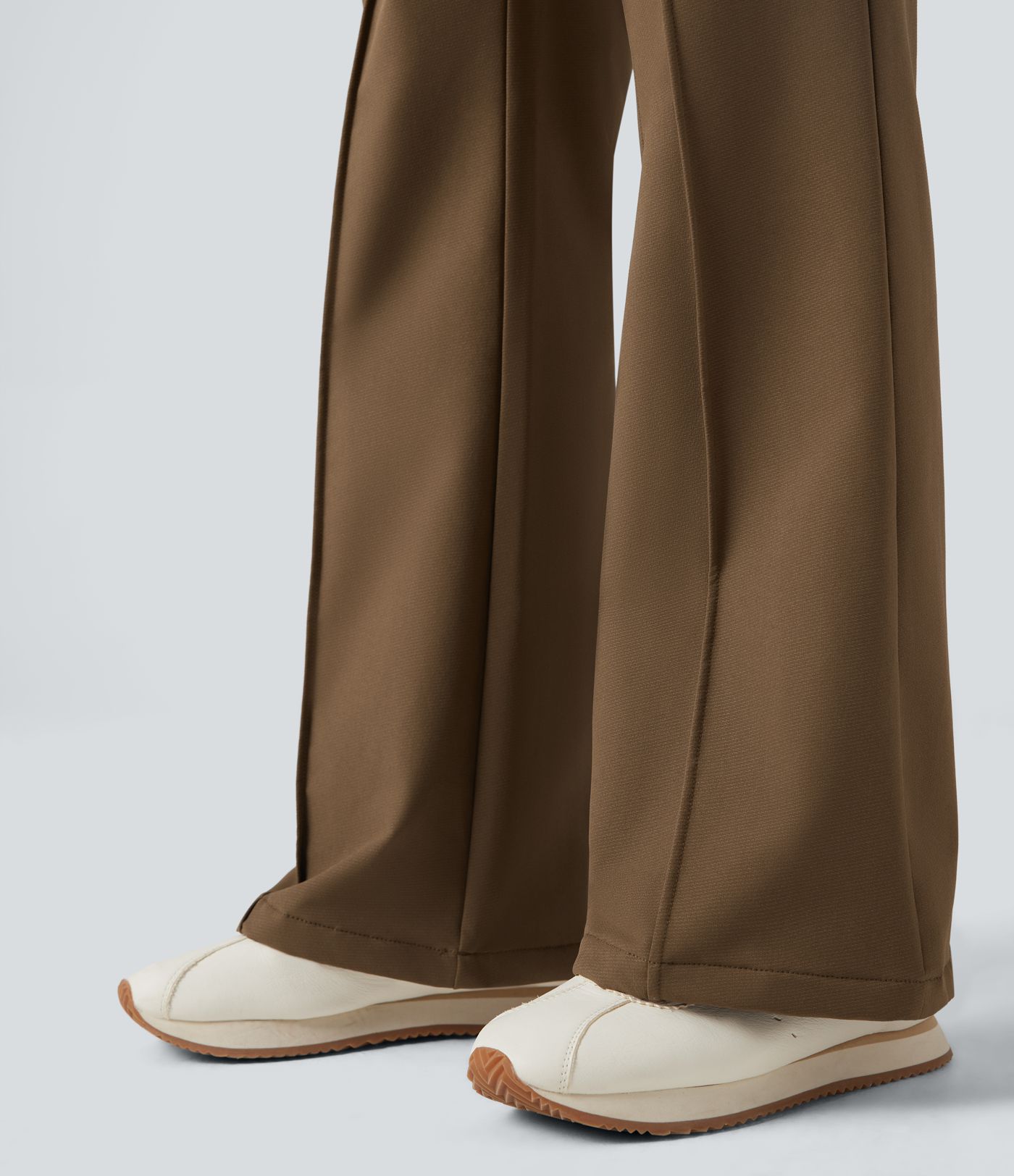 Durable Water Repellent Thermal High Waisted Hiking Flare Pants with Pockets