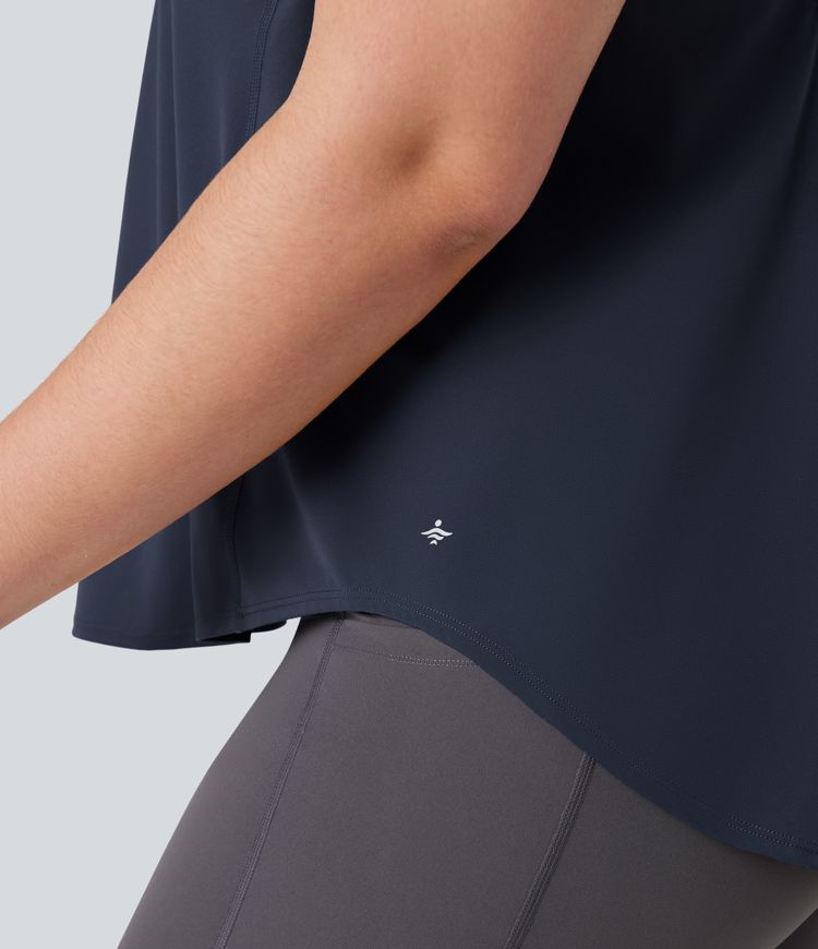 Plus Size Halara UltraSculpt™ Round Neck Curved Hem Running Tank Top